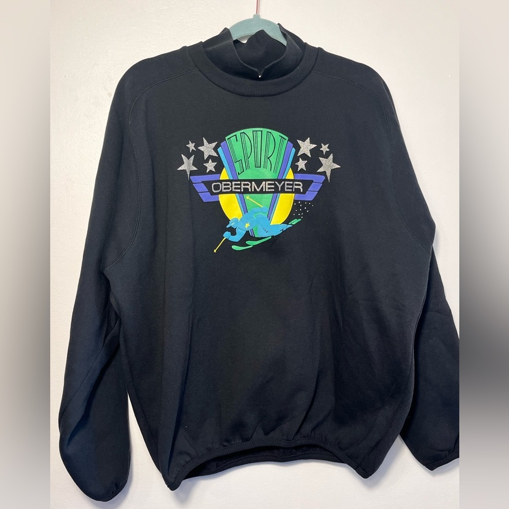 OBERMEYER Vintage collared sweatshirt with graphic size large